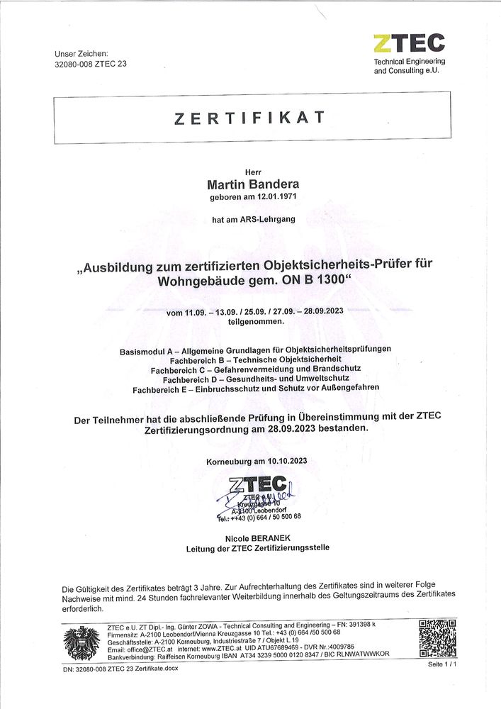 Objektsicherheits-Prüfer